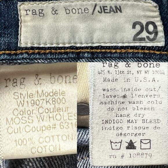 rag & bone / JEAN The Mila Short Moss w/ Holes Distressed Denim Cutoff Shorts 29 - Picture 10 of 12